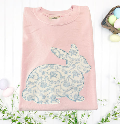 Blue & White Floral Bunny Toddler- Adult Wholesale