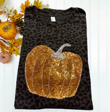 Sequin Pumpkin Leopard Tee Toddler-Adult