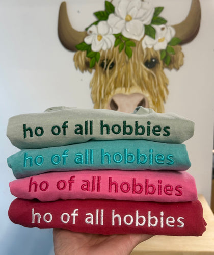 Ho Of All Hobbies Embroidered Tee -Wholesale