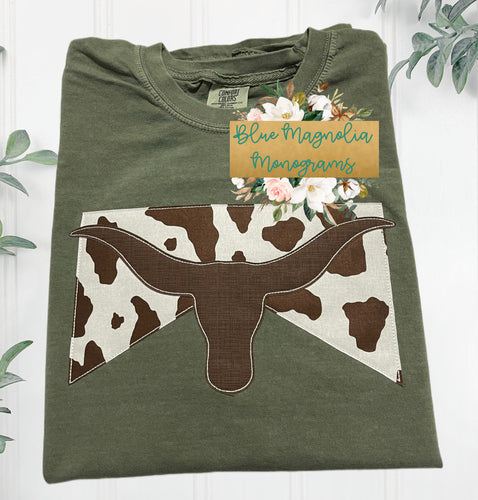 Brown Spot Steer Head Applique Tee