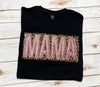 Rose Gold Glitter & Leopard Mama Tee Wholesale