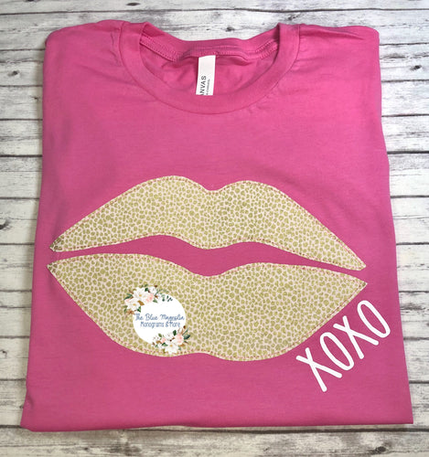 XOXO Leopard Lips -Gold Wholesale