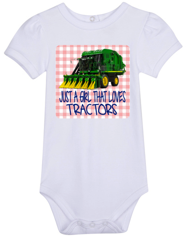Just A Girl That Loves Tractors Bodysuit -Cotton Picker