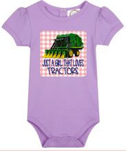 Just A Girl That Loves Tractors Bodysuit -Cotton Picker