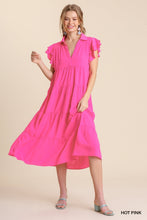 Samantha Tiered Ruffle Dress Hot Pink
