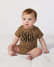 Brown Leopard Monogram Tee Newborn-Adult 3x