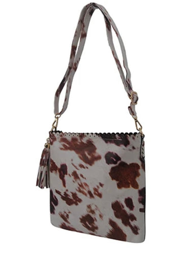 Cow Print Scallop Cross Body