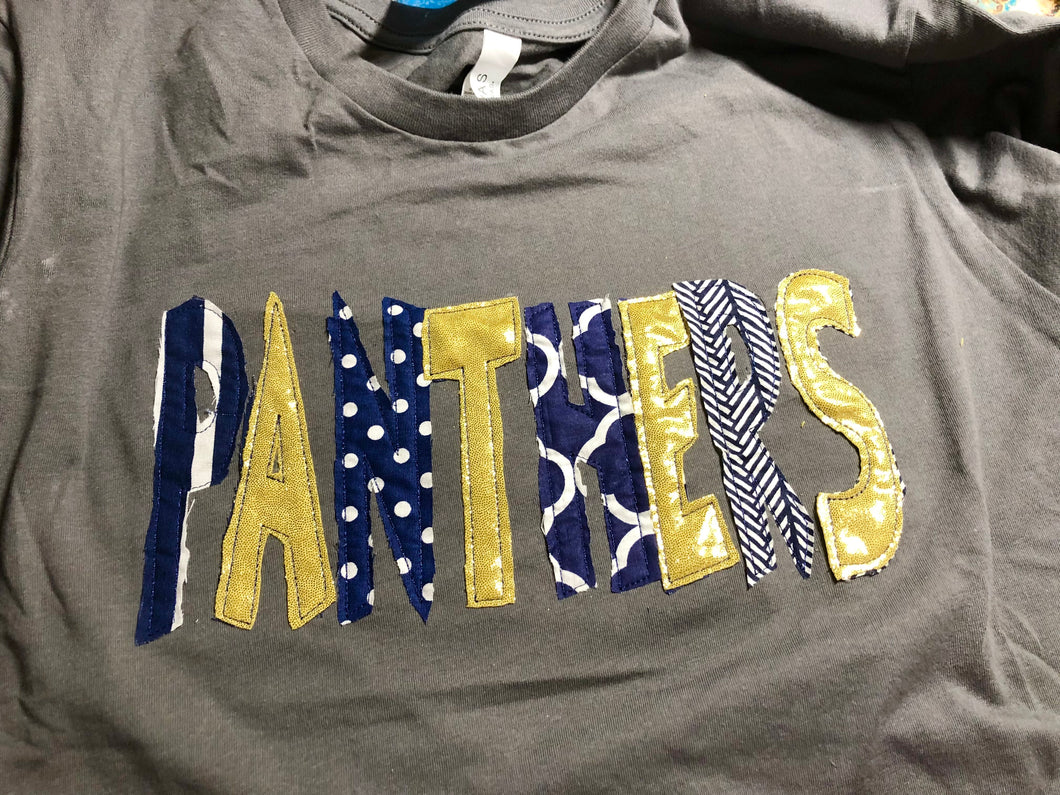 Panthers Appliqué Tee Navy & Gold