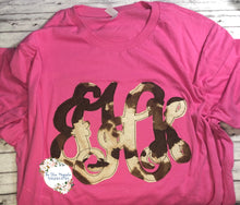 Faux Cow Hide Raggy Monogram Tee