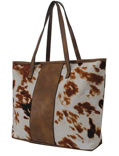 Cow Print Panel Tote