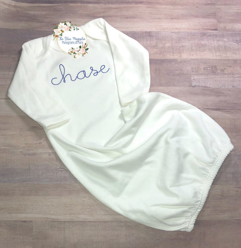 Vintage Stitch Name Baby Gown