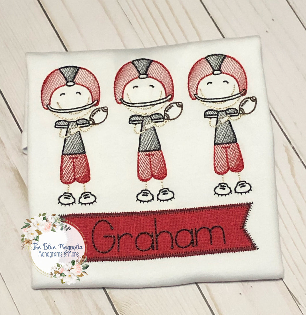 Football Player Trio -Custom Colors