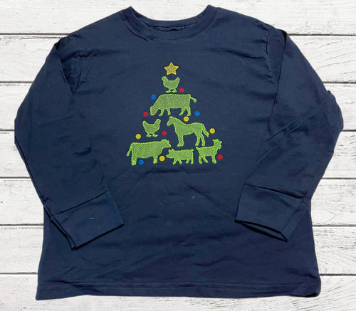 Boy’s Farm Animal Christmas Tree Tee