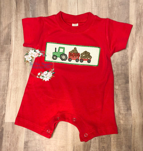 Faux Smock Peanut Wagon Romper