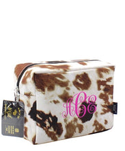 Cow Print Cosmetic Bag -Small