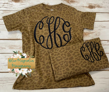 Brown Leopard Monogram Tee Newborn-Adult 3x