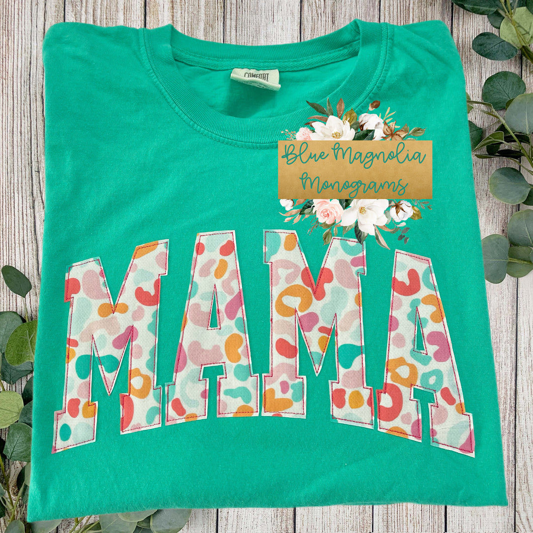 Cool Leopard Name Applique Tee