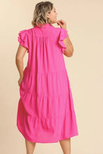 Samantha Tiered Ruffle Dress Hot Pink
