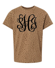 Brown Leopard Monogram Tee Newborn-Adult 3x